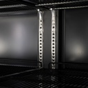 XL Refrigerator with 3 Doors – LED Lighting – 6 Wheels – Black – GD1600