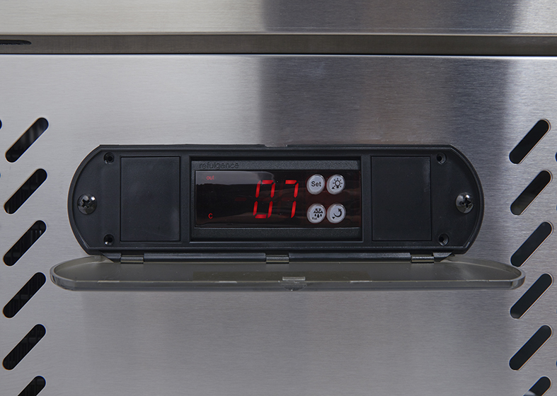 Large fan-assisted commercial cooler - stainless steel - power LED - GCGD500