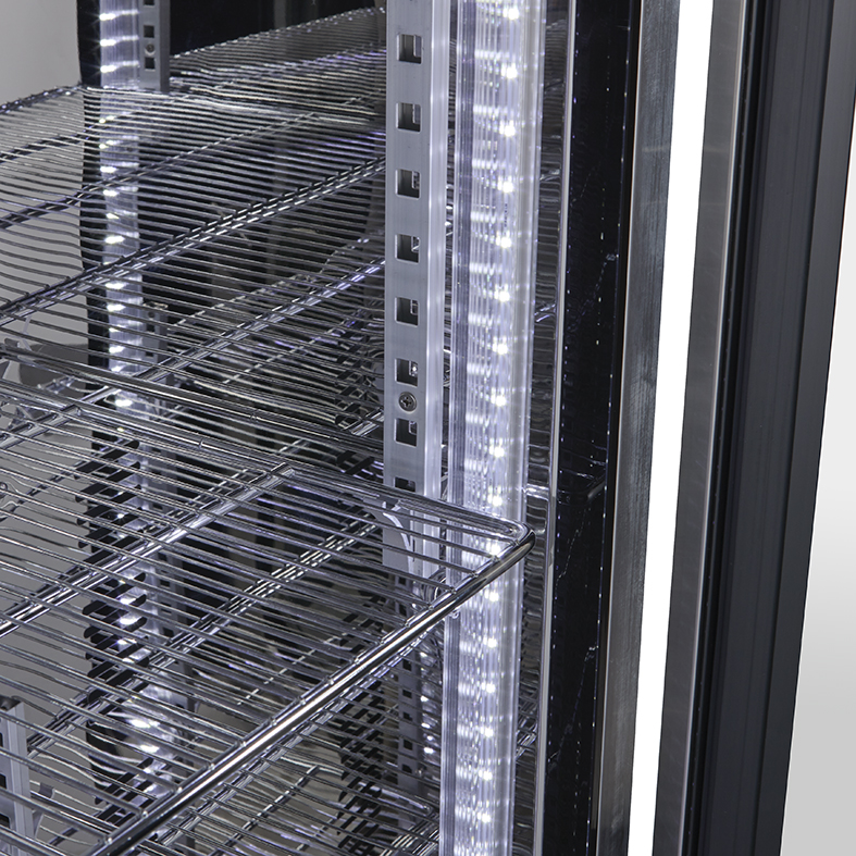 Large fan-assisted commercial cooler - stainless steel - power LED - GCGD500