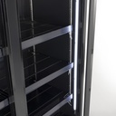 XL Refrigerator with 3 Doors – LED Lighting – 6 Wheels – Black – GD1600