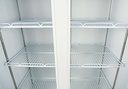 Large Beverage Refrigerator for Supermarkets - With Two Doors, 4 Wheels, LED, Advertisement Display - GCDC600
