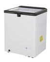 Chest Freezer with glass lid and two flexible wire baskets - white/black - GCFC100