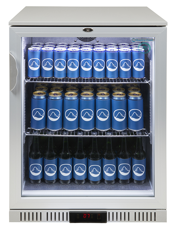 Glass Door Cooler - for installation in counters - silver - GCUC100