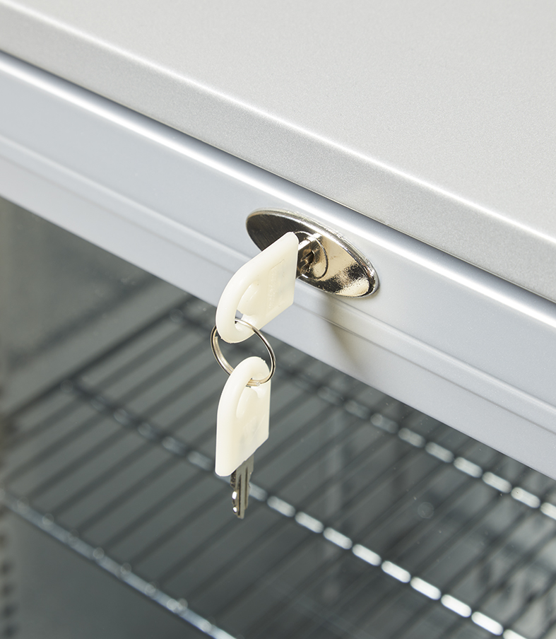 Glass Door Cooler - for installation in counters - silver - GCUC100