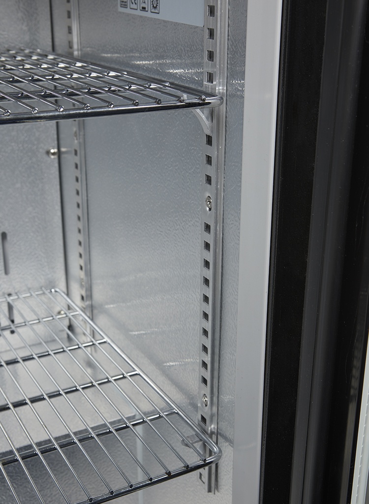 Bottle Cooler with glass door - black - hinged door - self-closing - GCUC200