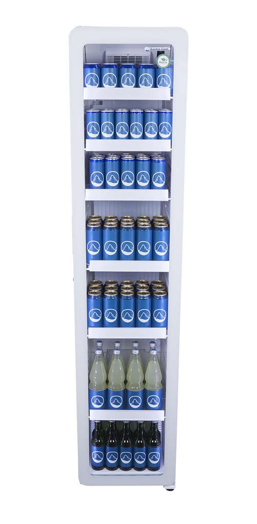 Bottle Cooler - slim - round shape - white - LED - GCGD175