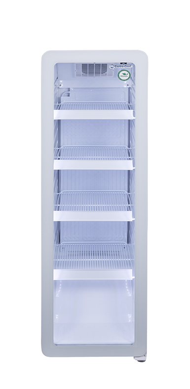Slimline Bottle Cooler - retro look - vintage - glass door - white - GCGD135