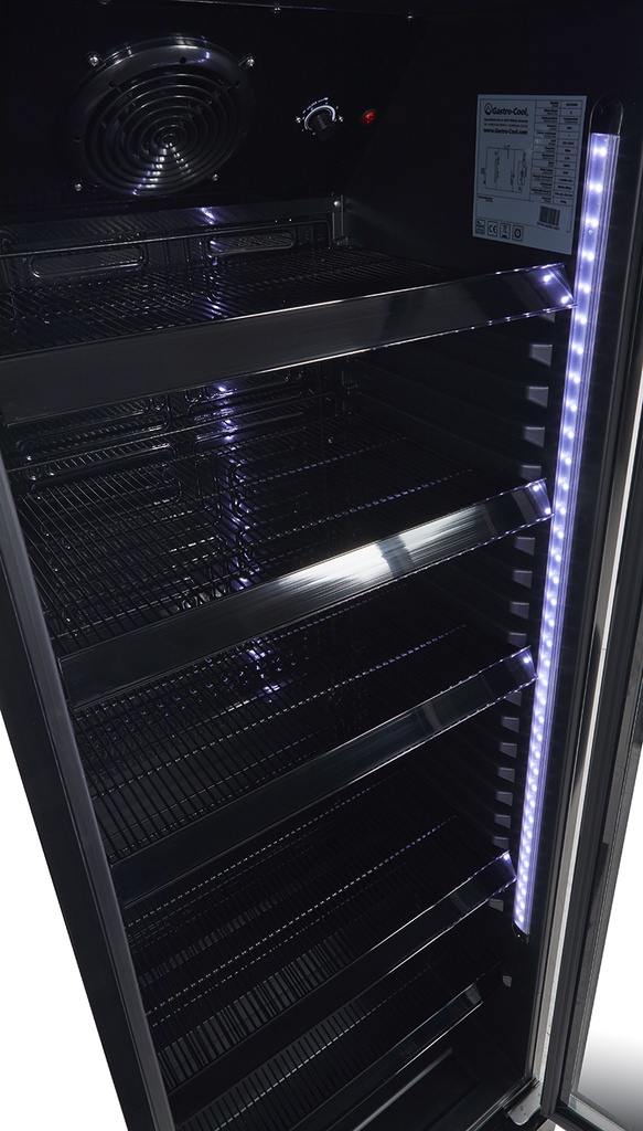 Gastro-Cool - Glass Door Cooler - black - self-closing door - 360 litres volume