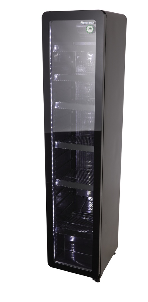 Retro Cooler with glass door - Slimcooler - black - GCGD175