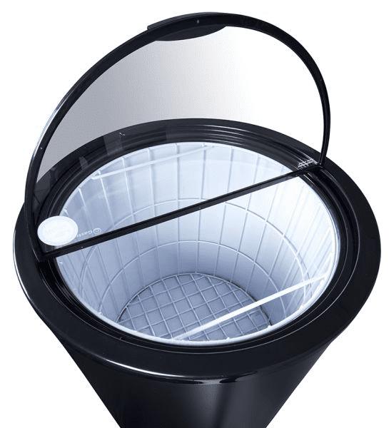 Can Cooler for festivals and events - 4 wheels for easy moving - black - glass lid - GCPT85
