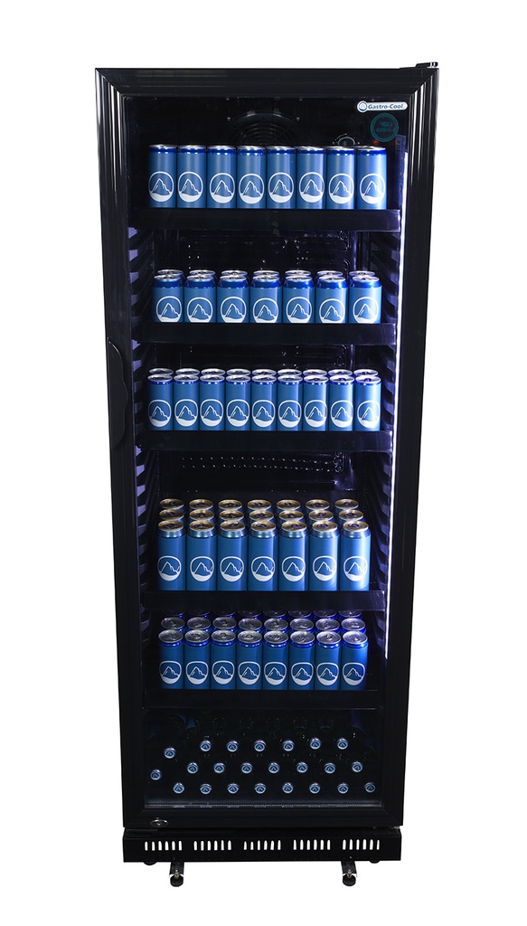 Gastro-Cool - Glass Door Cooler - black - self-closing door - 360 litres volume