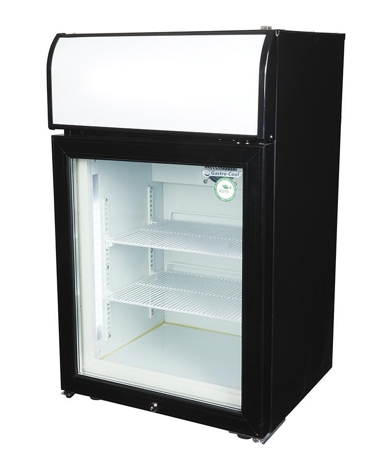 [543200] Congelador expositor con puerta de vidrio y display iluminado - negro - interior blanco - GCDF72