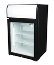 Congelador expositor con puerta de vidrio y display iluminado - negro - interior blanco - GCDF72