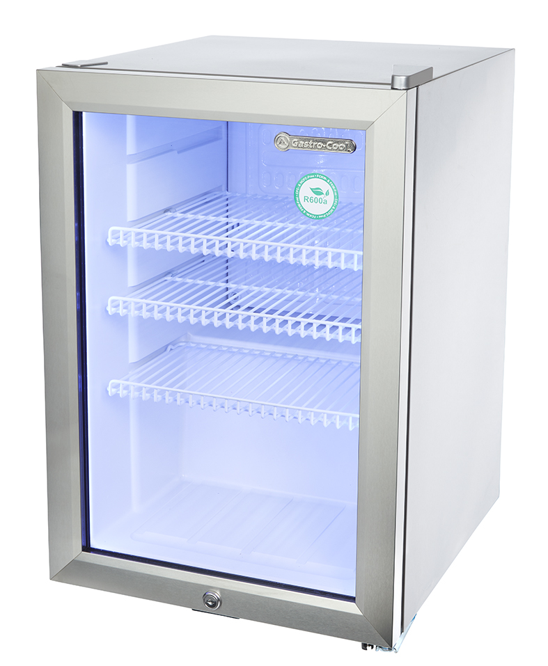 [204801] Nevera petita d’acer inoxidable amb porta de vidre - LED - GCKW65