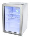 Edelstahl Mini Kühlschrank mit Glastür - LED Innenbeleuchtung - GCKW65