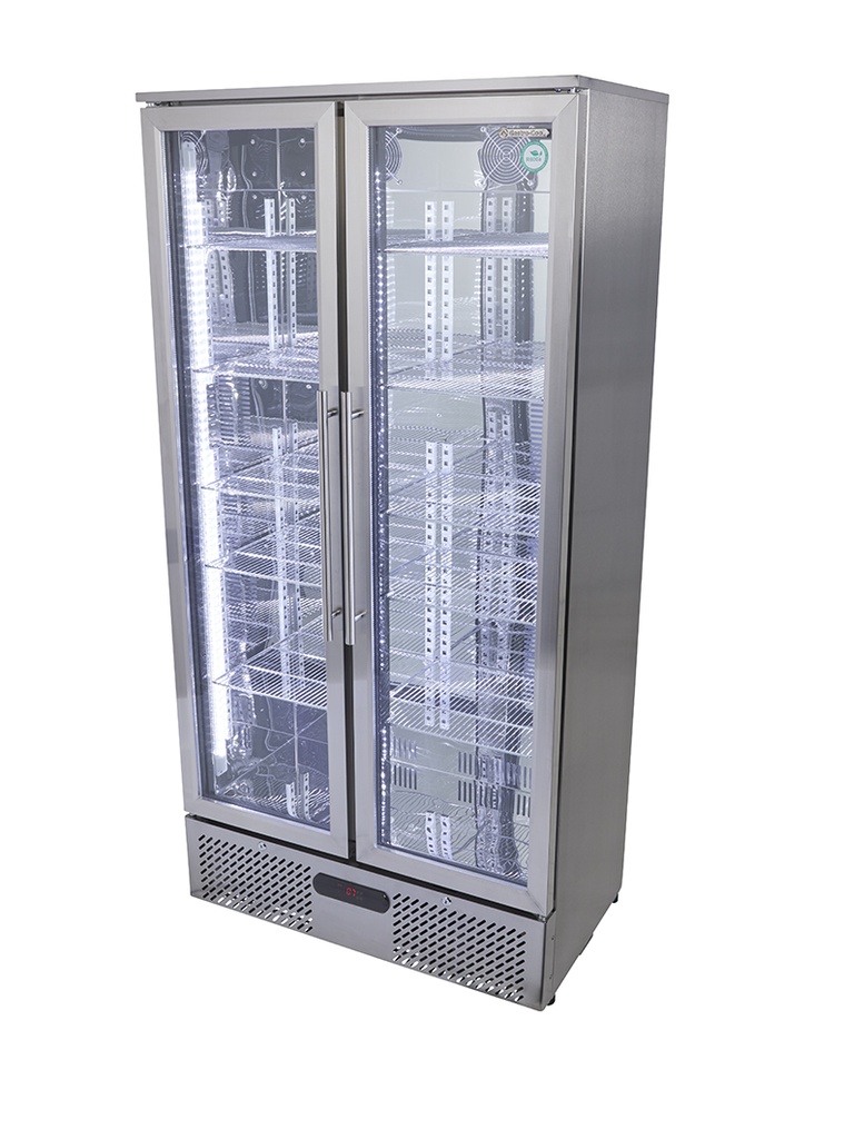 [257800] Großer Umluft Gewerbekühlschrank - Edelstahl - power LED - GCGD500