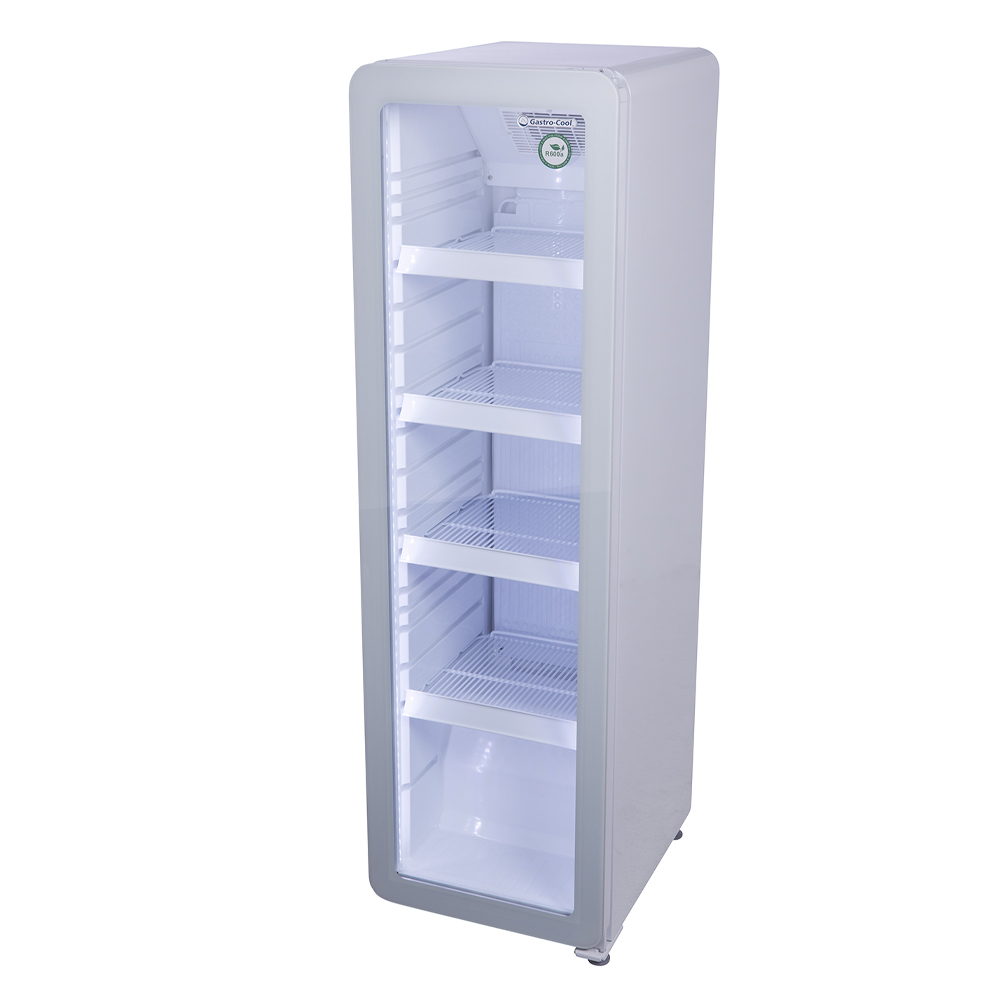 [259500] Flaschenkühlschrank schmal - Retro Look - Vintage - Glastür - Weiss - GCGD135
