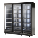 XL Kühlschrank mit 3 Türen - LED Beleuchtung - 6 Räder - schwarz - GD1600