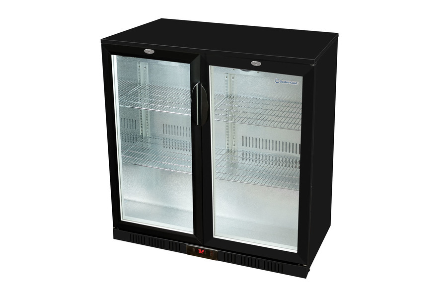 [216103] Flaschenkühlschrank mit Glastür - schwarz - Flügeltür - GCUC200