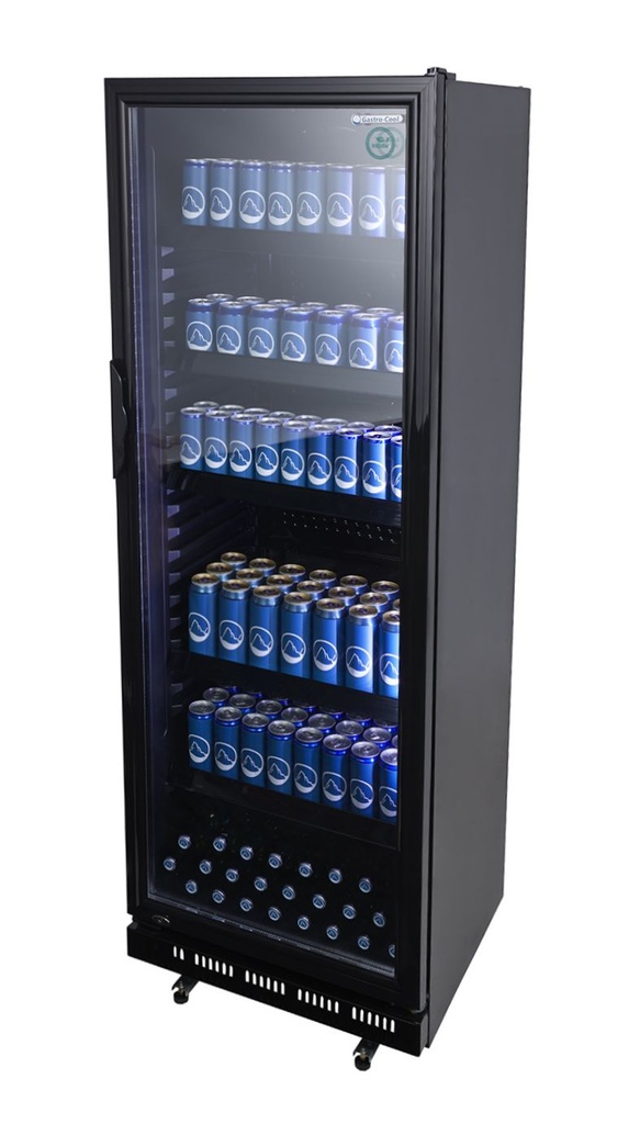 [209100] Gastro - Glastürkühlschrank - schwarz - Tür selbstschließend - GCGD360