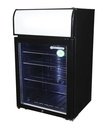 Congelador expositor con puerta de vidrio y display iluminado - negro - GCDF72
